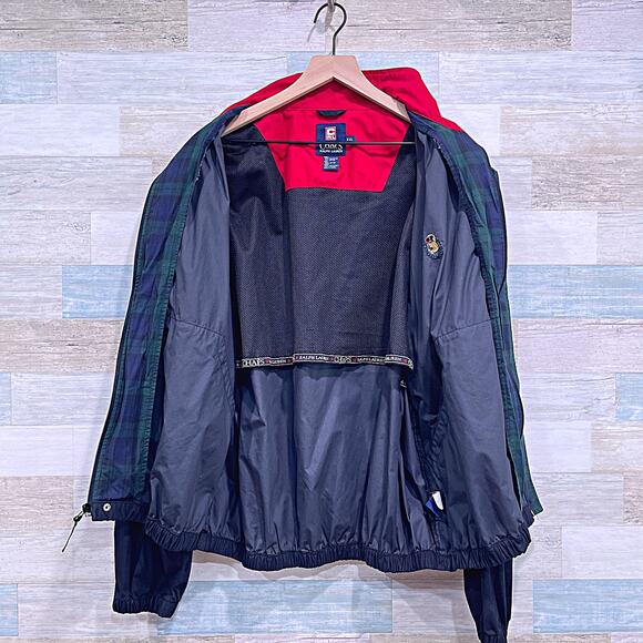 CHAPS RALPH LAUREN Vintage 90s Windbreaker Bomber Jacket Black Lined Mens XXL - Picture 4 of 8